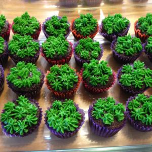 Wade's Wiggly Antlers - moss cupcakes